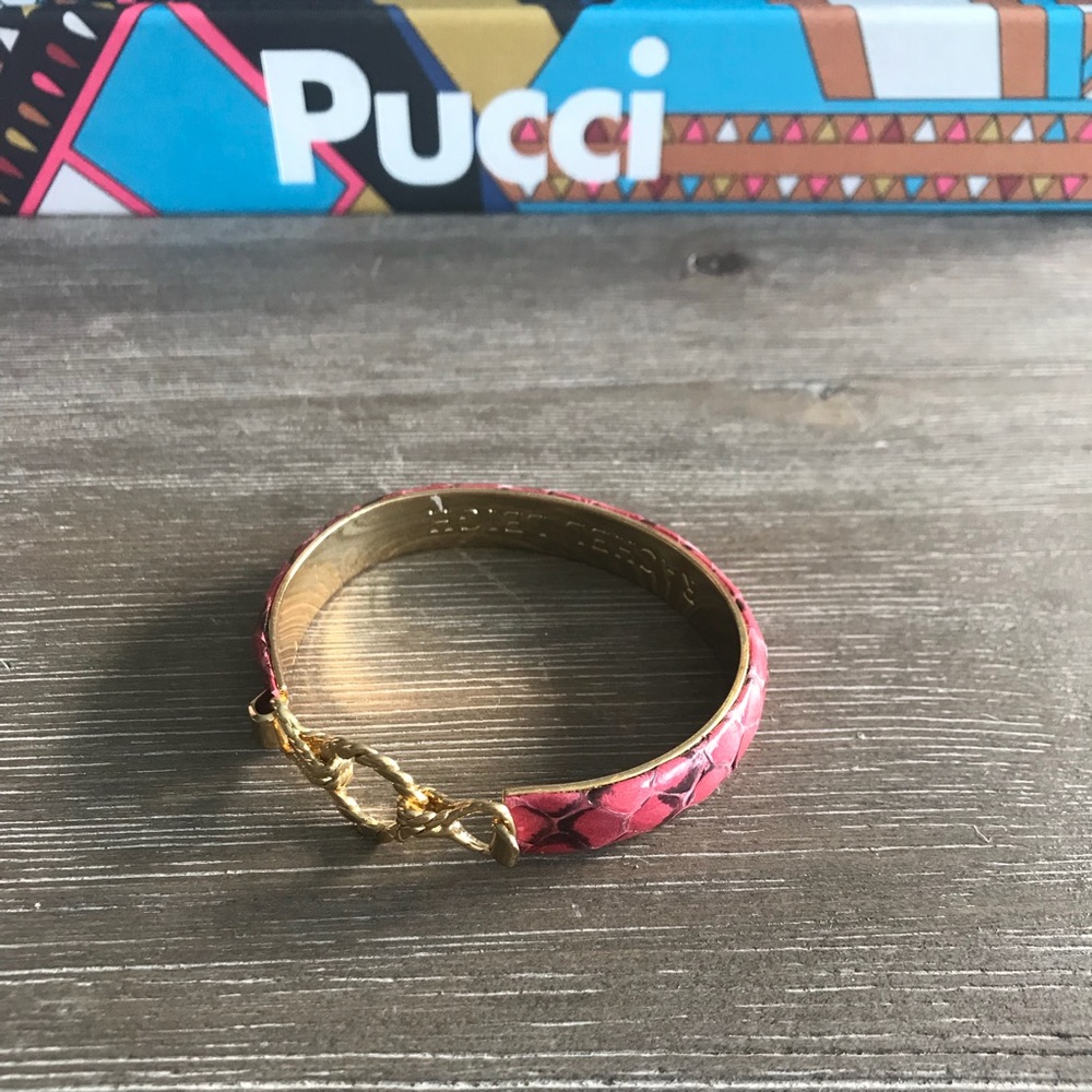 Rachel Leigh Red Gold and Faux Snakeskin Bracelet